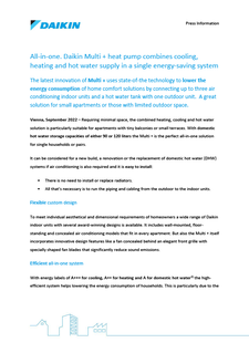 Press Information_Daikin Multi + heat pump combines cooling, heating and hot water supply in a single energy-saving system.pdf